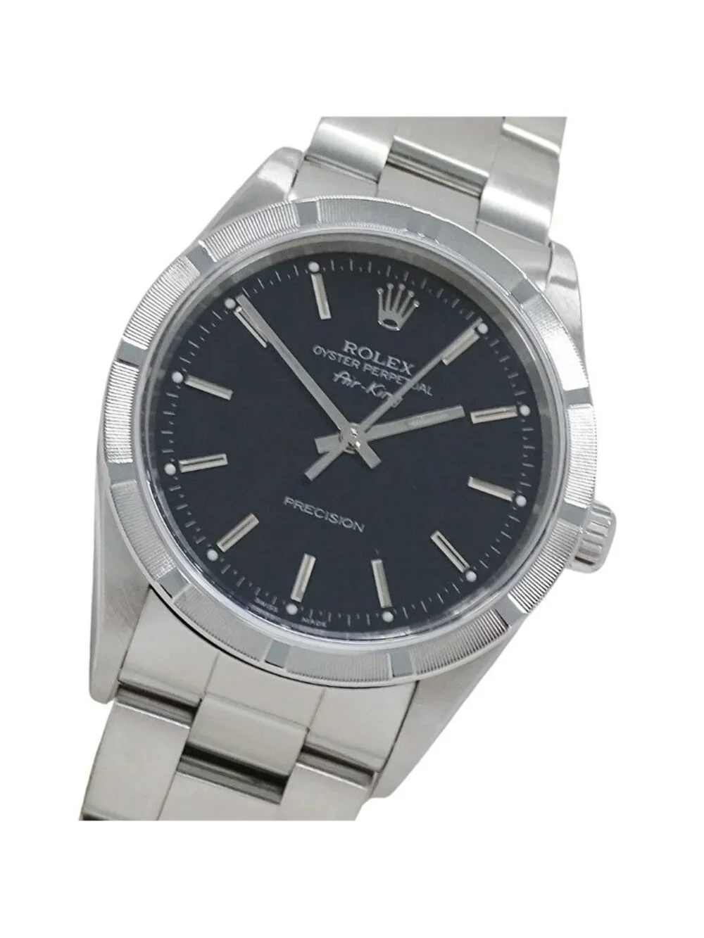 Rolex Air King Number Watch Automatic Winding at Stainless Steel Silver Black